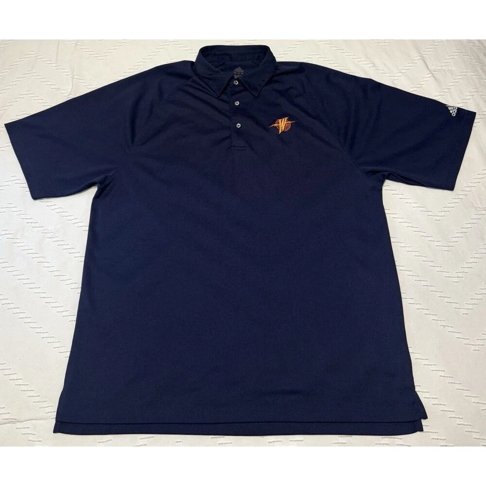 Adidas Golden State Warriors Men’s Large Polo Shirt S/S NBA Vintage Logo Y2K